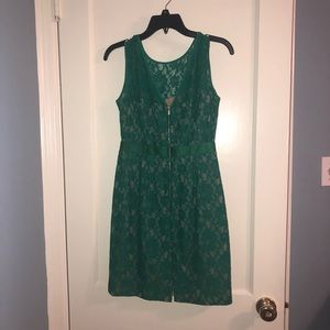 emerald cream/cream lining dress